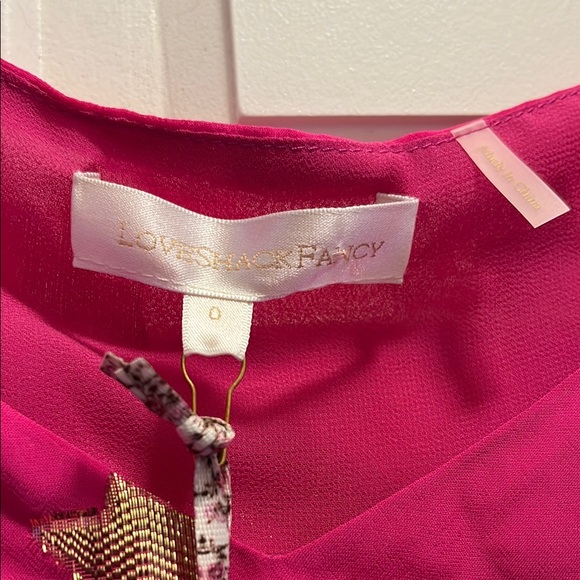 Love Shack Fancy- Blaze Top- Very Berry Pink and Gold Barbiecore - Picture 4 of 9